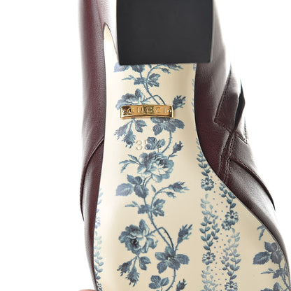 Gucci Malaga Kid GG Victoire 95mm Ankle Boots 35.5 Vintage Bordeaux 6 of 10