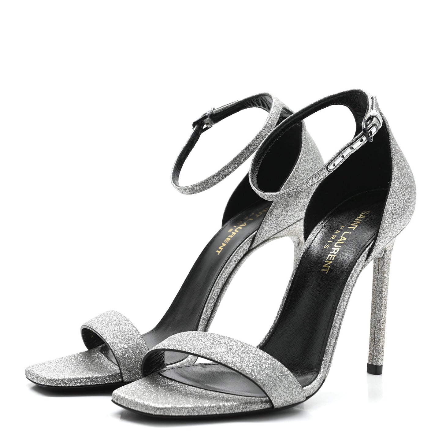 Glitter Amber 105 Ankle Strap Sandals 37.5 Silver