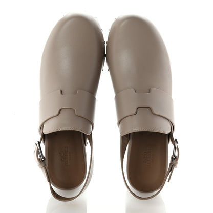 Hermes Toscan Calfskin Hermoine Mules 39 Beige Marfa 2 of 9