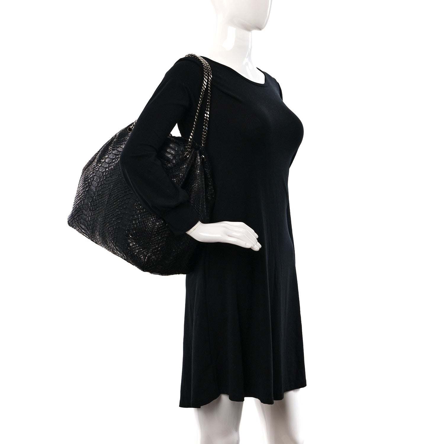Chanel Snakeskin Accordion Tote Black 2 of 15