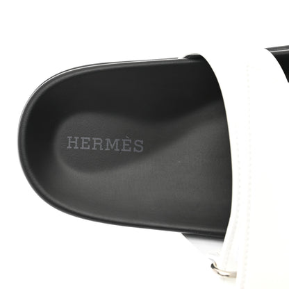 Hermes Calfskin Womens Chypre Sandals 35 White 7 of 9