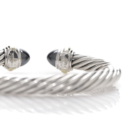 David Yurman Sterling Silver 14K Yellow Gold Hematite 7mm Cable Classics Bracelet 4 of 4