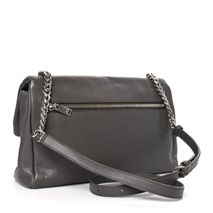 Saint Laurent Grain De Poudre Medium West Hollywood Monogram Fold-Over Earth 3 of 9