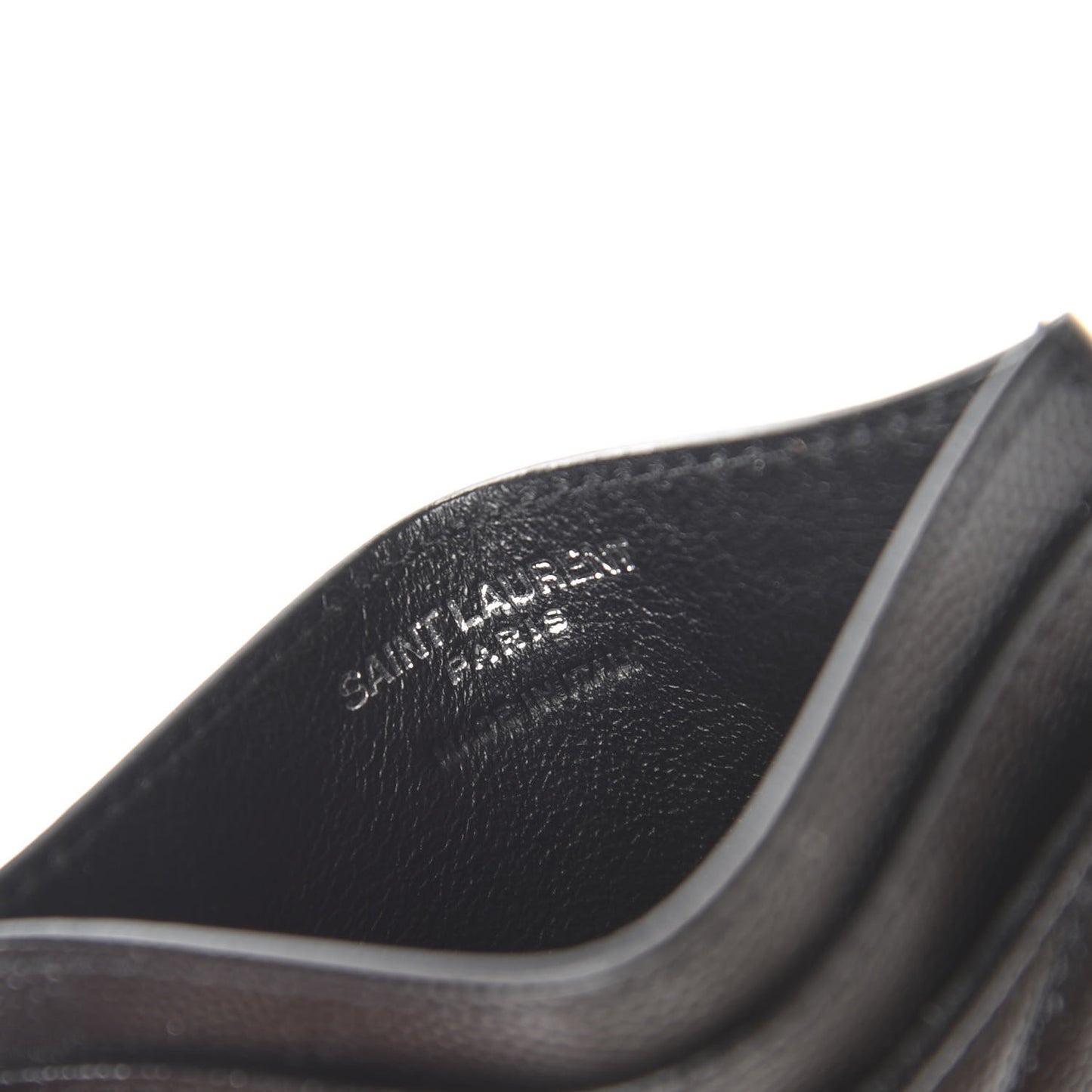 Grain De Poudre Matelasse Chevron Monogram Credit Card Case Black
