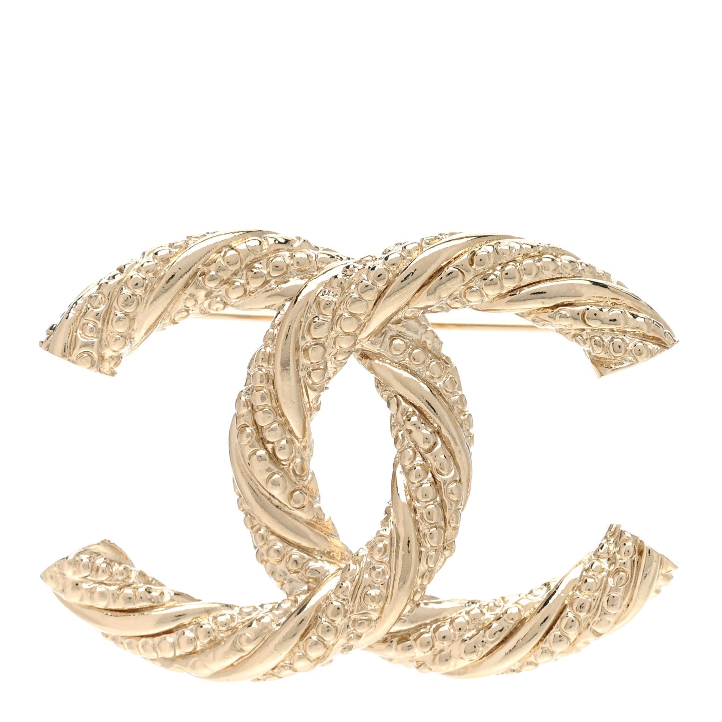 Twisted CC Brooch Gold