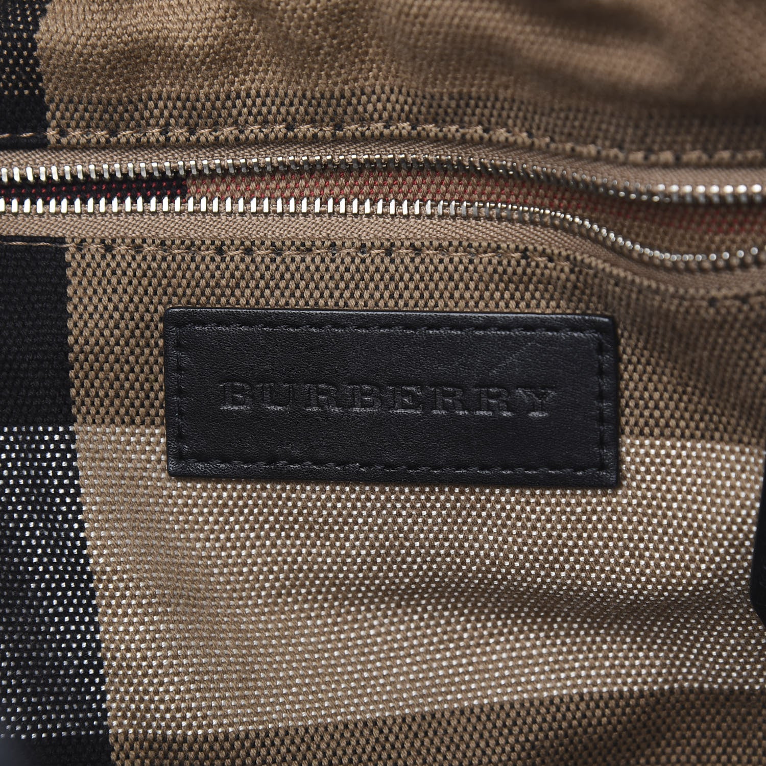 Burberry Grainy Calfskin House Check Medium Maidstone Black 7 of 13