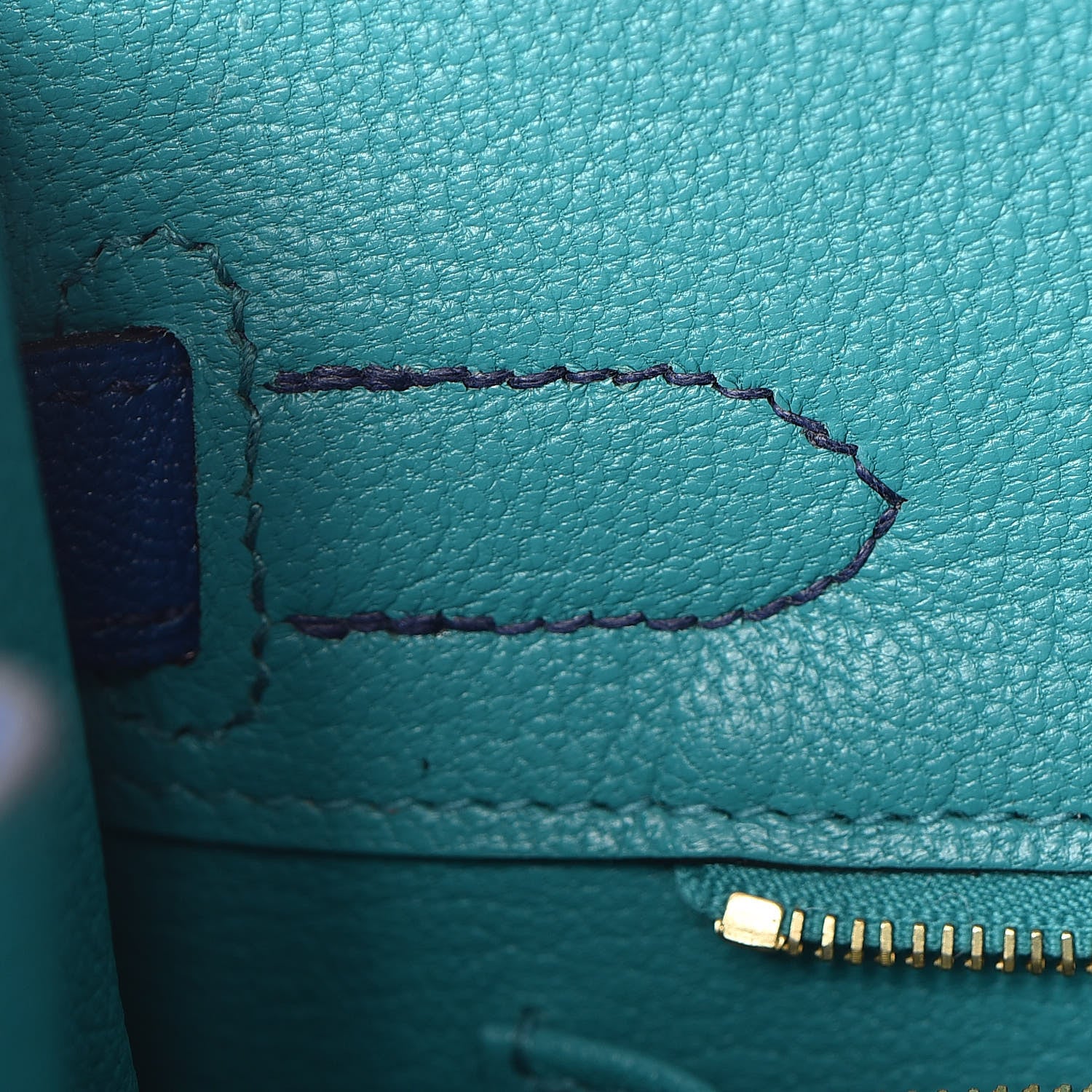 Hermes Chevre Mysore Bi-Color Horseshoe Birkin 30 Bleu Sapphire Paon 24 of 37