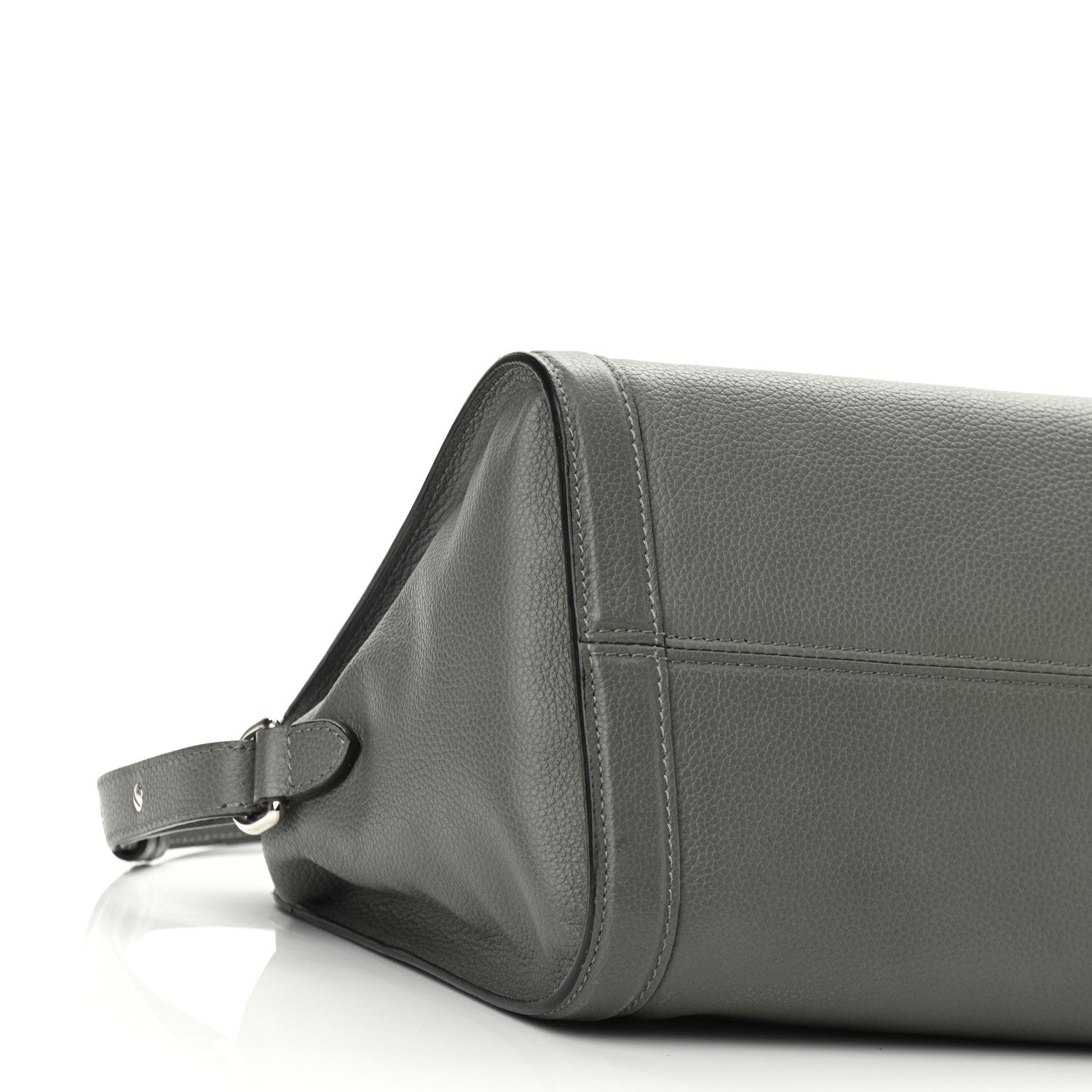 Alexander McQueen Pebbled Calfskin Small Skull Padlock Zip Around Tote Dark Grey 10 of 11