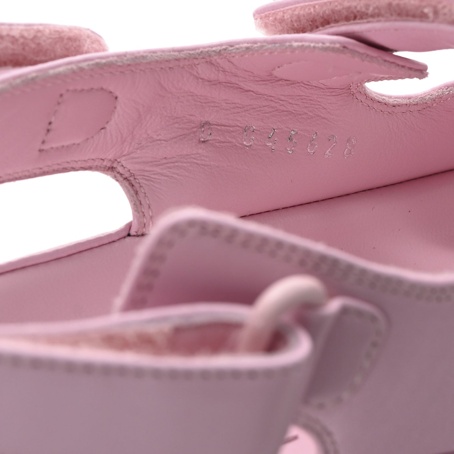 Lambskin Crystal CC Velcro Dad Sandals 36.5 Light Pink