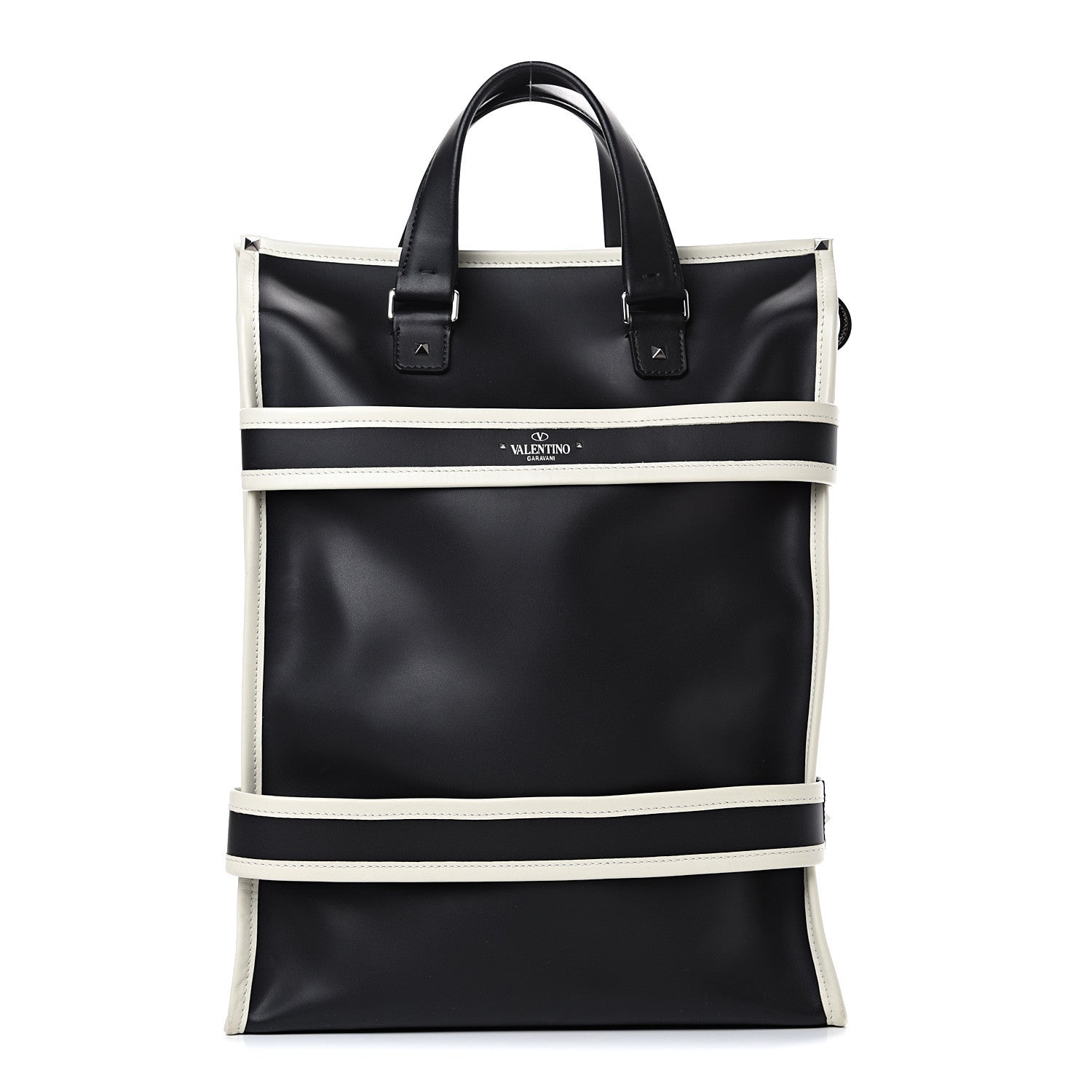 Valentino Garavani Nappa Rockstud Foldable Tote Black 2 of 9