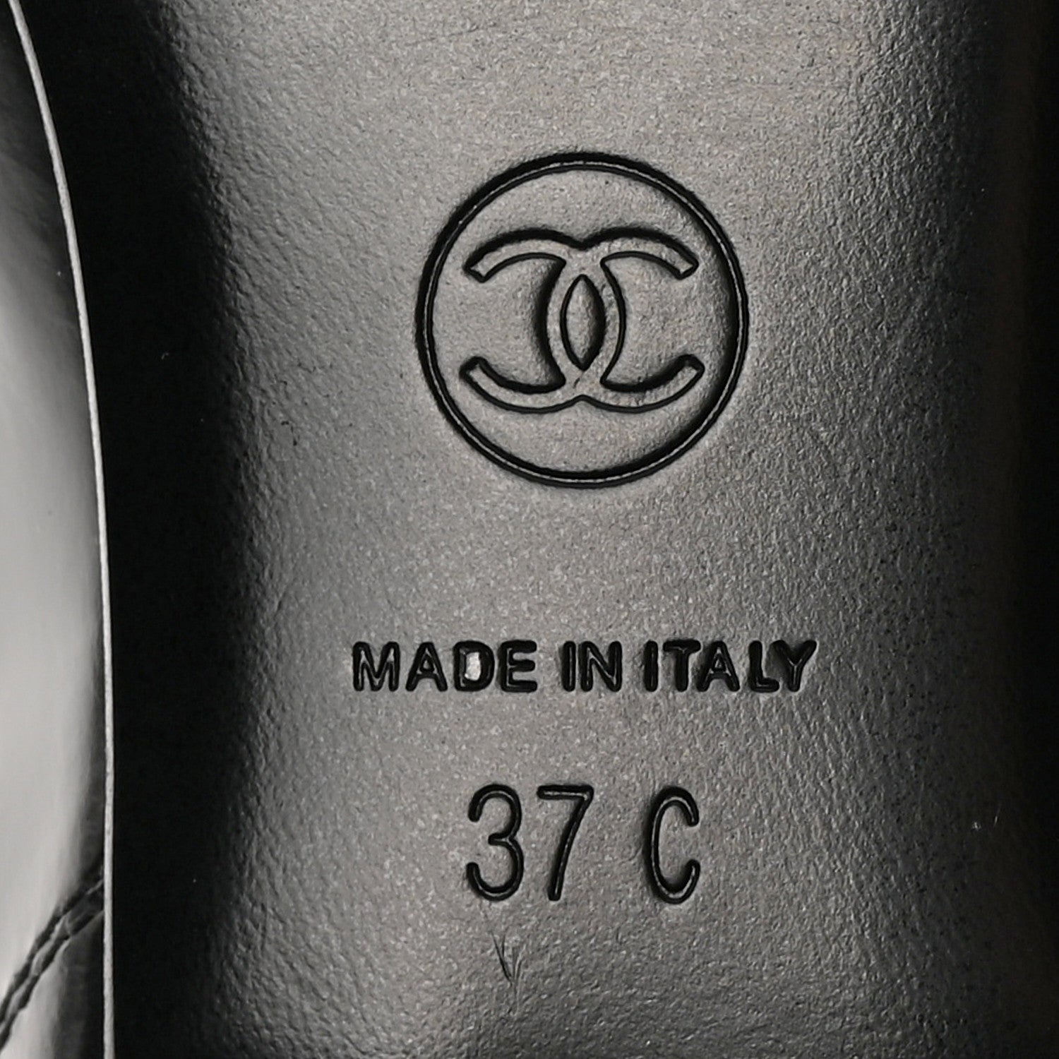 Chanel Shiny Calfskin Logo Loafers 37 Black 7 of 13