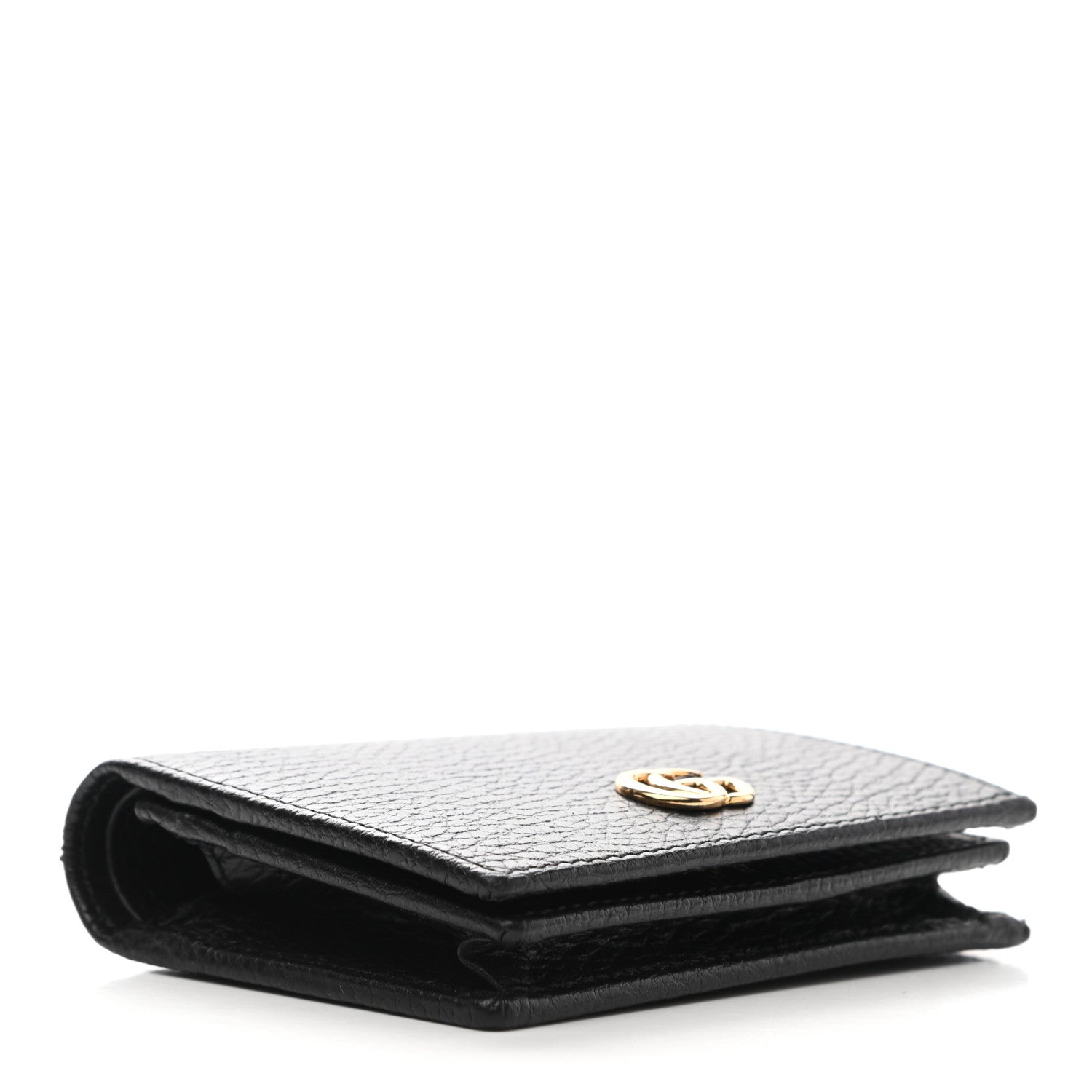 Gucci Pebbled Calfskin GG Marmont Card Case Black 4 of 8