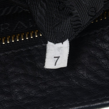 Prada Vitello Daino Pushlock Shoulder Bag Black 7 of 10