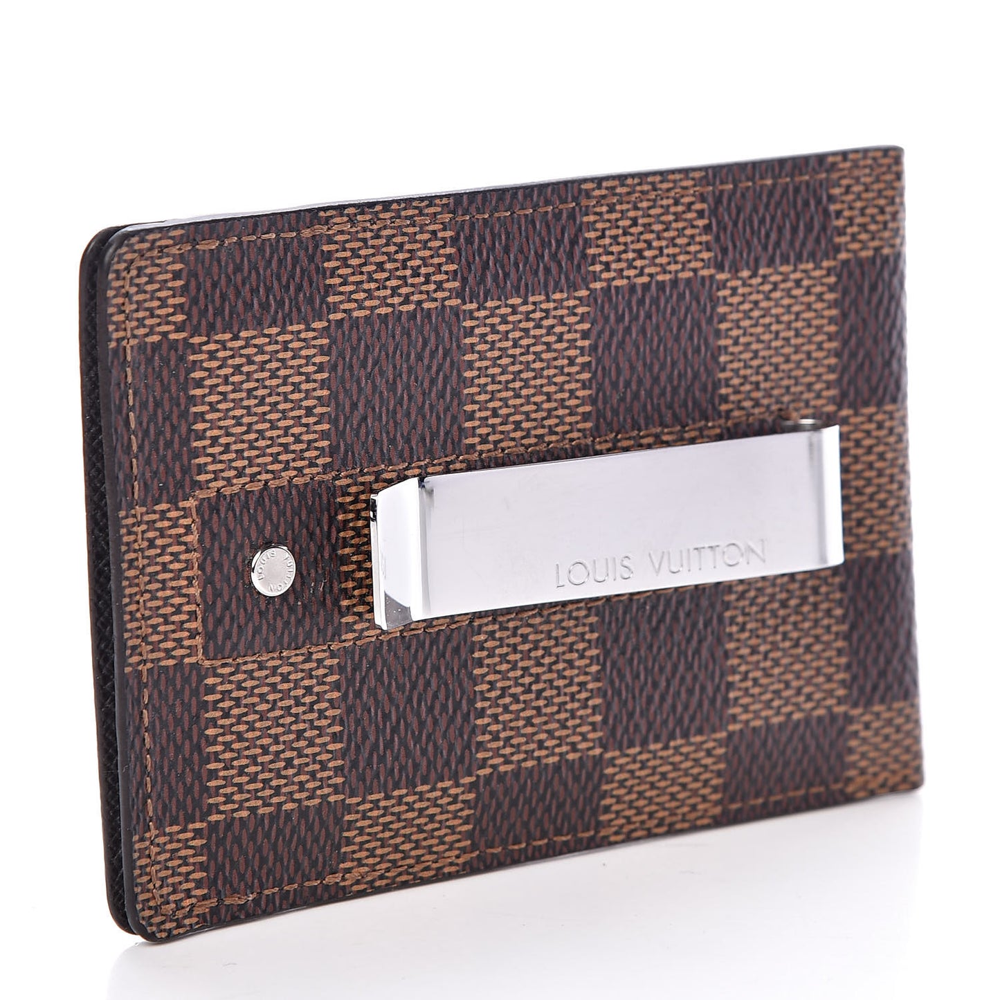 Damier Ebene Pince Card Holder Bill Clip
