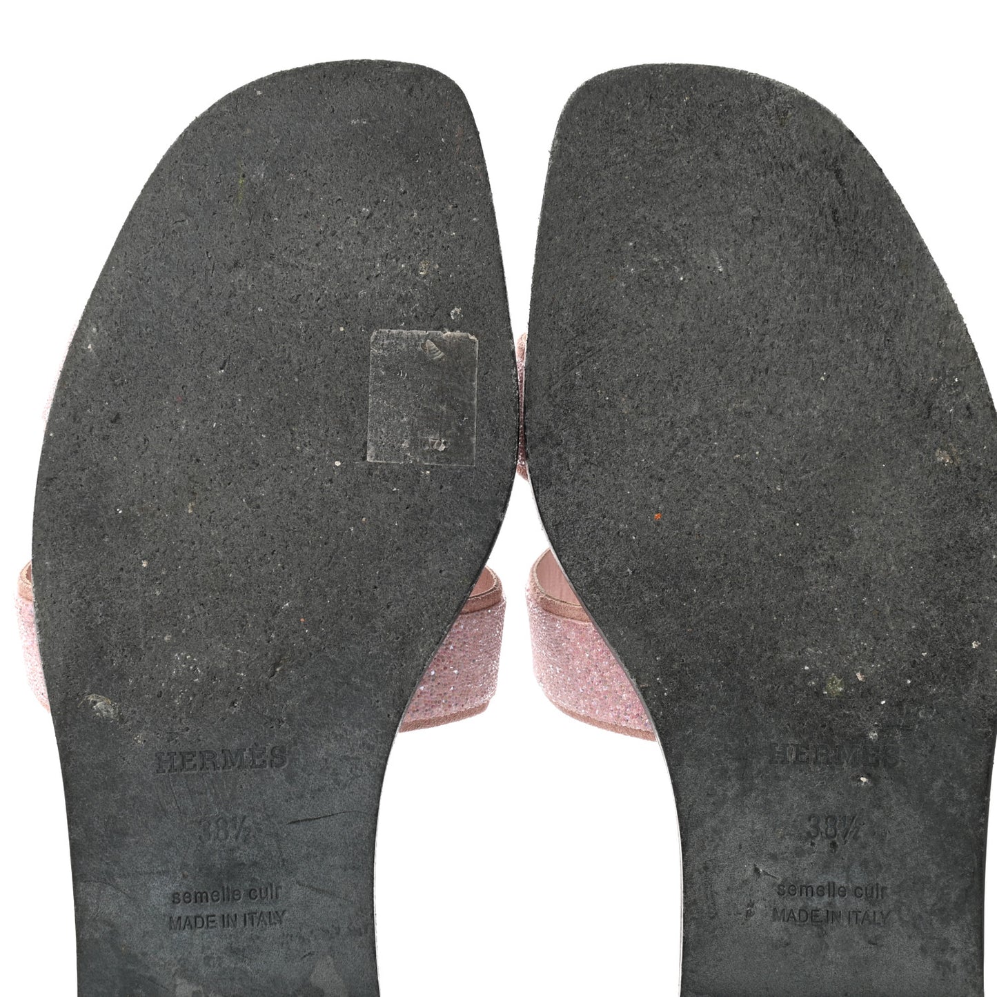 Suede Goatskin Crystal Powder Oran Sandals 38.5 Rose