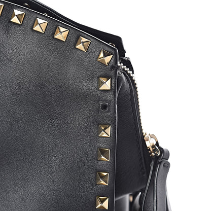 Valentino Garavani Vitello Rockstud Dome Shopper Black 8 of 11