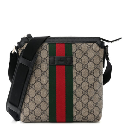 Gucci GG Supreme Monogram Web Messenger Bag Black 1 of 14