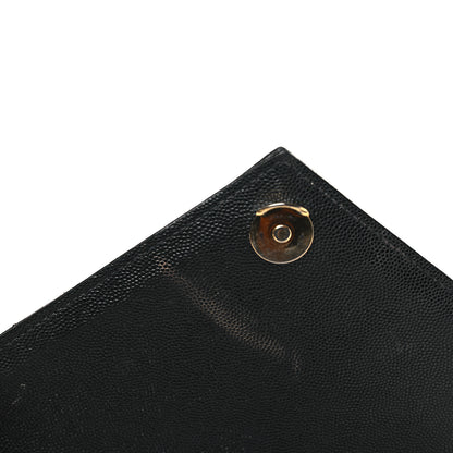 Saint Laurent Grain De Poudre Textured Mixed Matelasse Triquilt Medium Monogram Satchel Black 9 of 10