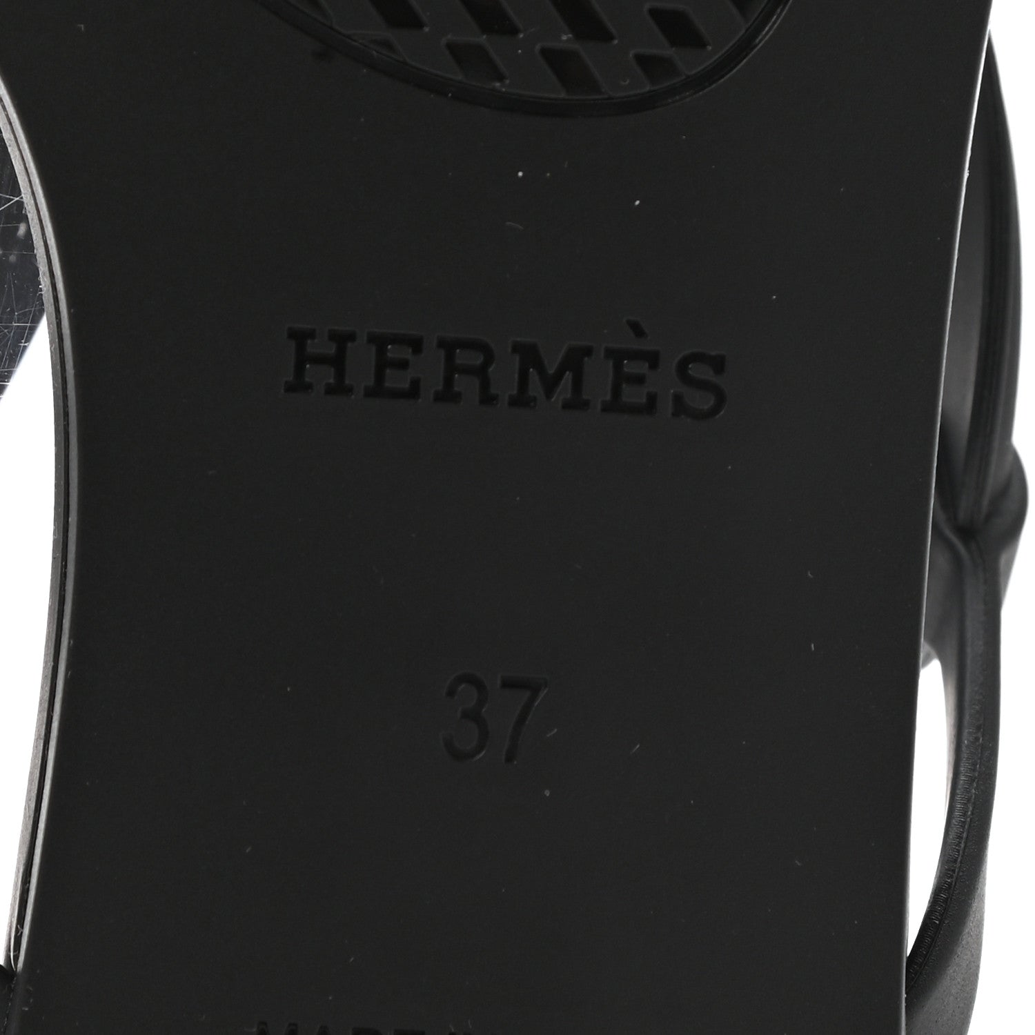 Hermes Rubber Womens Egerie Sandals 37 Black 6 of 8