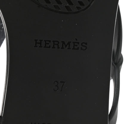 Hermes Rubber Womens Egerie Sandals 37 Black 6 of 8