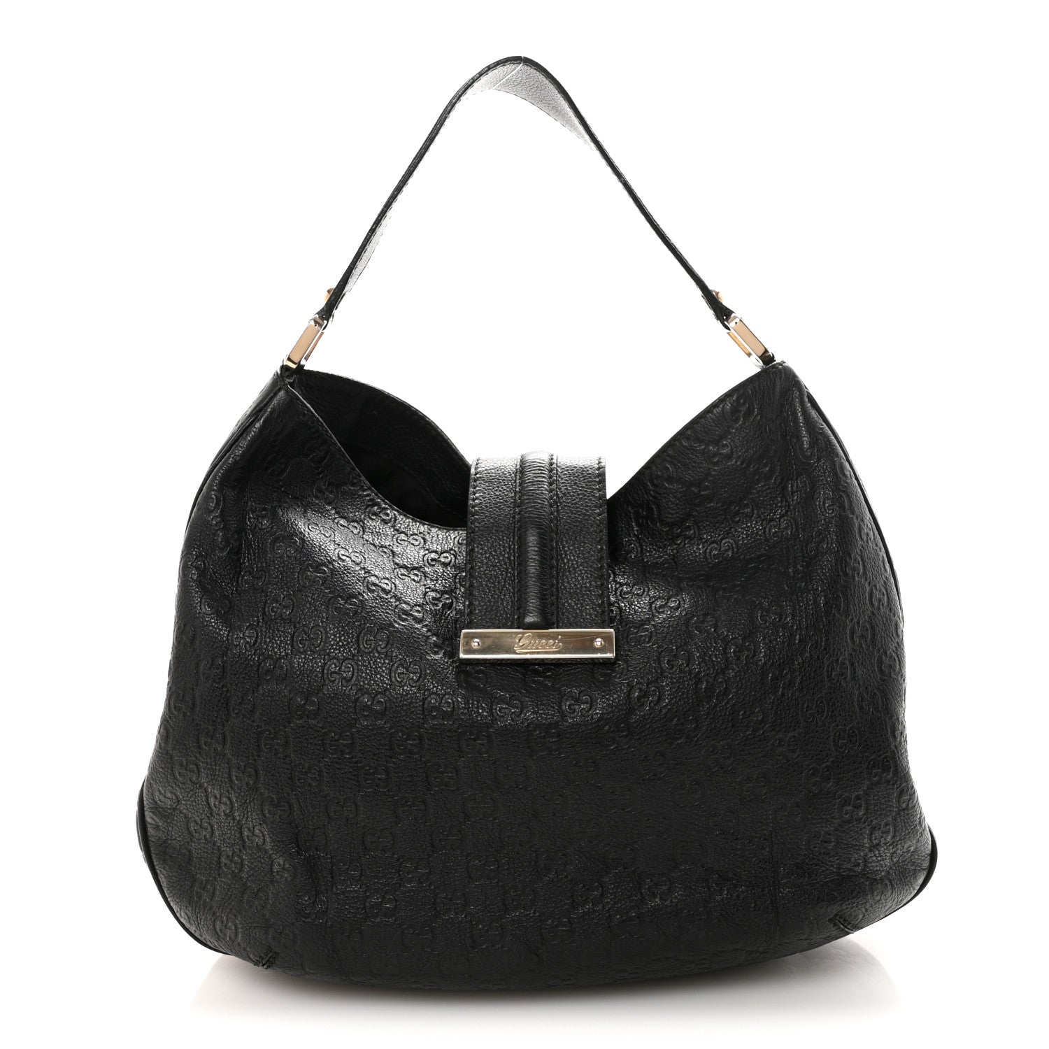 Gucci Guccissima Large New Ladies Web Hobo  Black 1 of 10