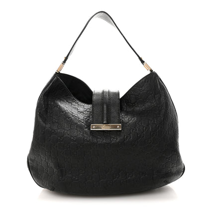 Gucci Guccissima Large New Ladies Web Hobo  Black 1 of 10