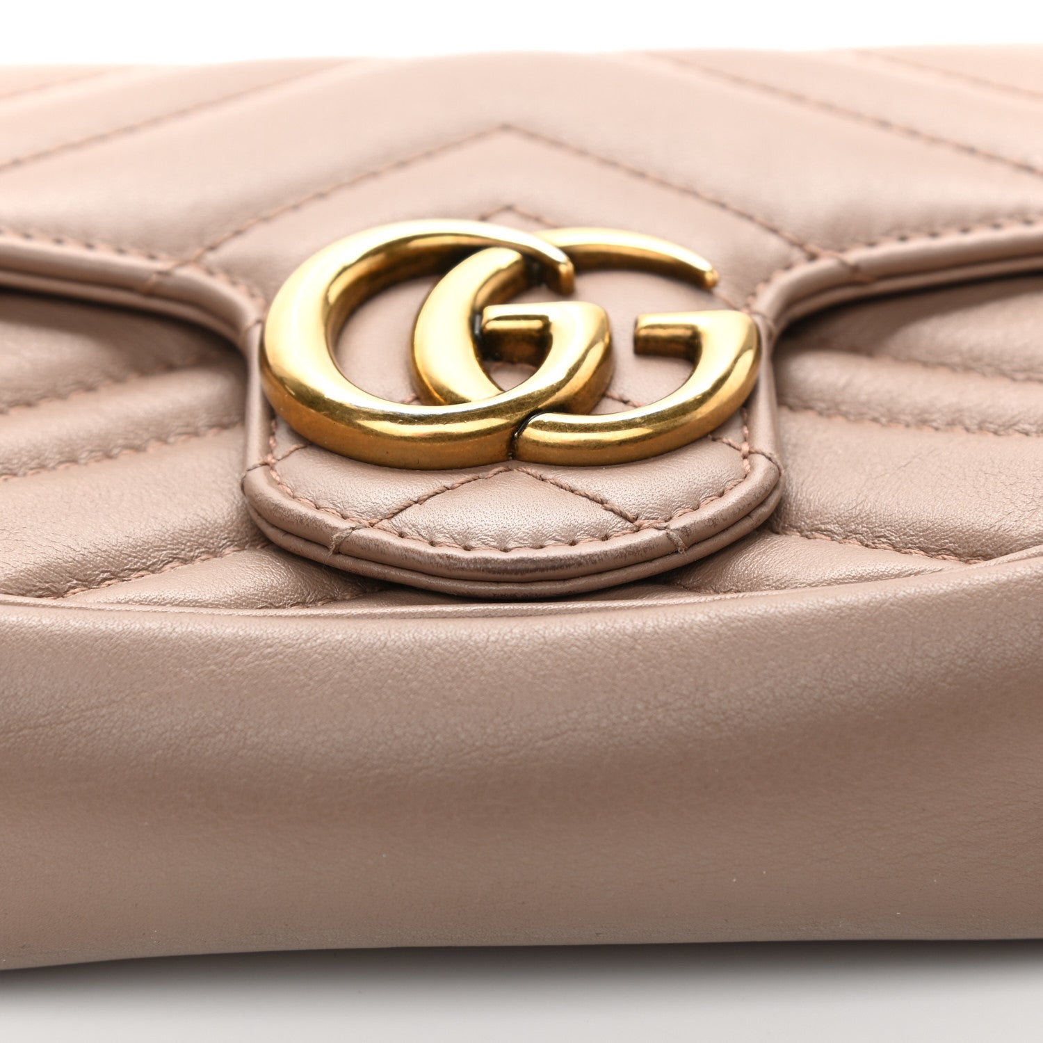 Gucci Calfskin Matelasse Super Mini GG Marmont Shoulder Bag Porcelain Rose 15 of 17