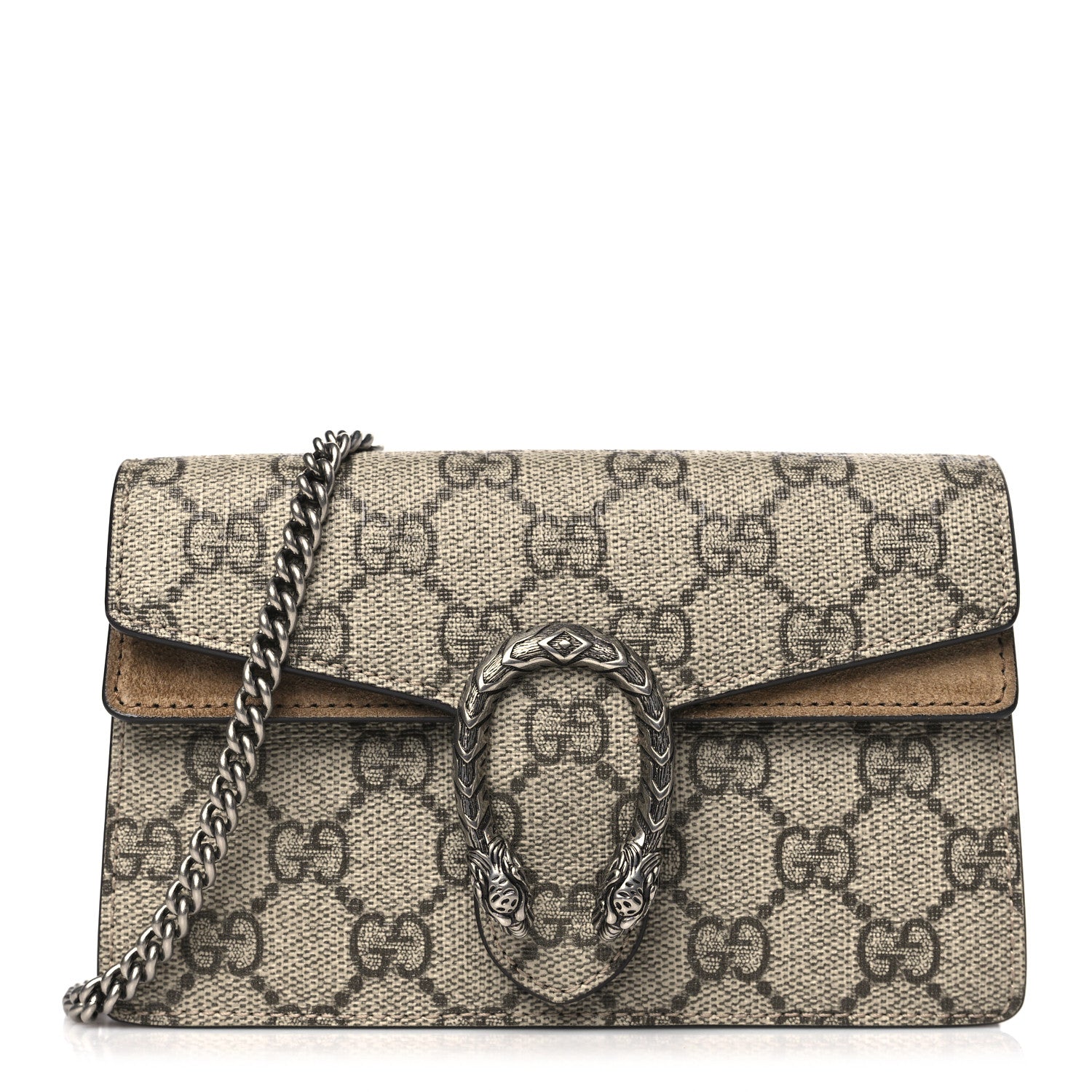 Gucci GG Supreme Monogram Super Mini Dionysus Shoulder Bag Taupe 1 of 8