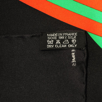 Hermes Silk Maillons De Joel Stein Scarf 90 Noir Vert Rouge 6 of 6