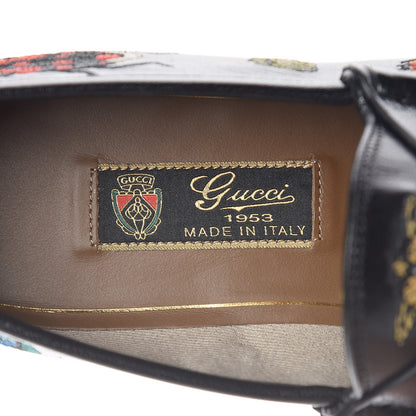 Gucci Goatskin Embroidered Mens 1953 Horsebit Loafers 6 Black 6 of 12