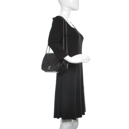 Chanel Calfskin Quilted Small CC Enchained Accordion Flap Black 2 of 14