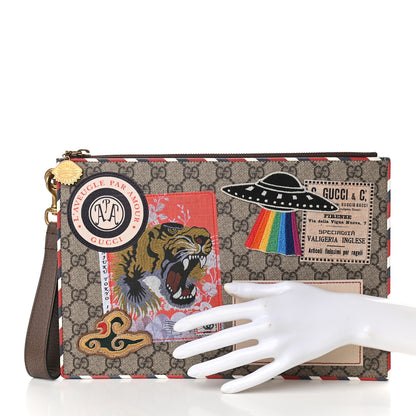 Gucci GG Supreme Monogram Courrier Documents Holder Beige New Acero 2 of 9