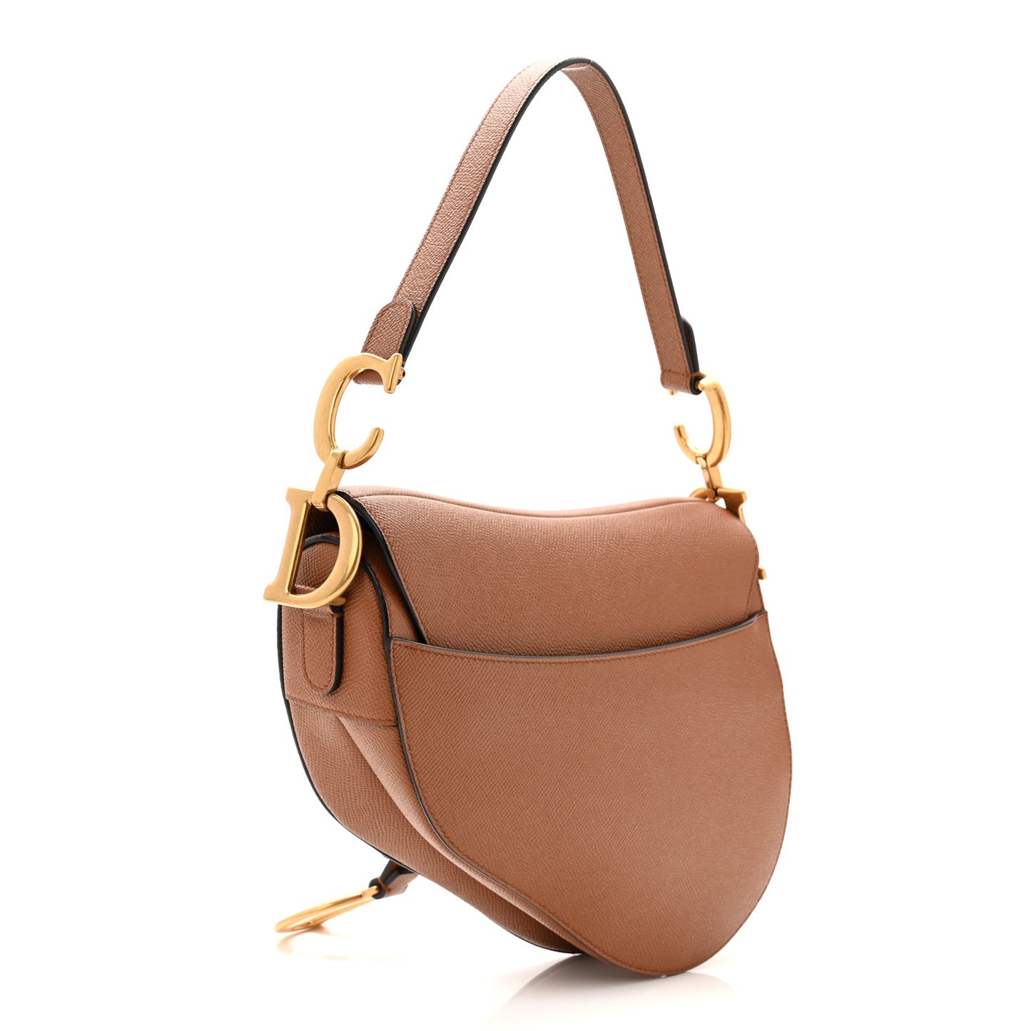 Grained Calfskin Saddle Bag Camello
