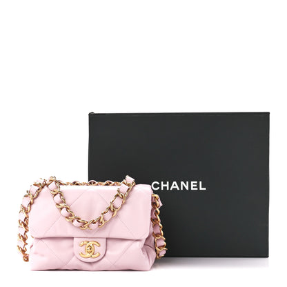 Chanel Lambskin Quilted Small Chain Top Handle Flap Rose Clair 12 of 12