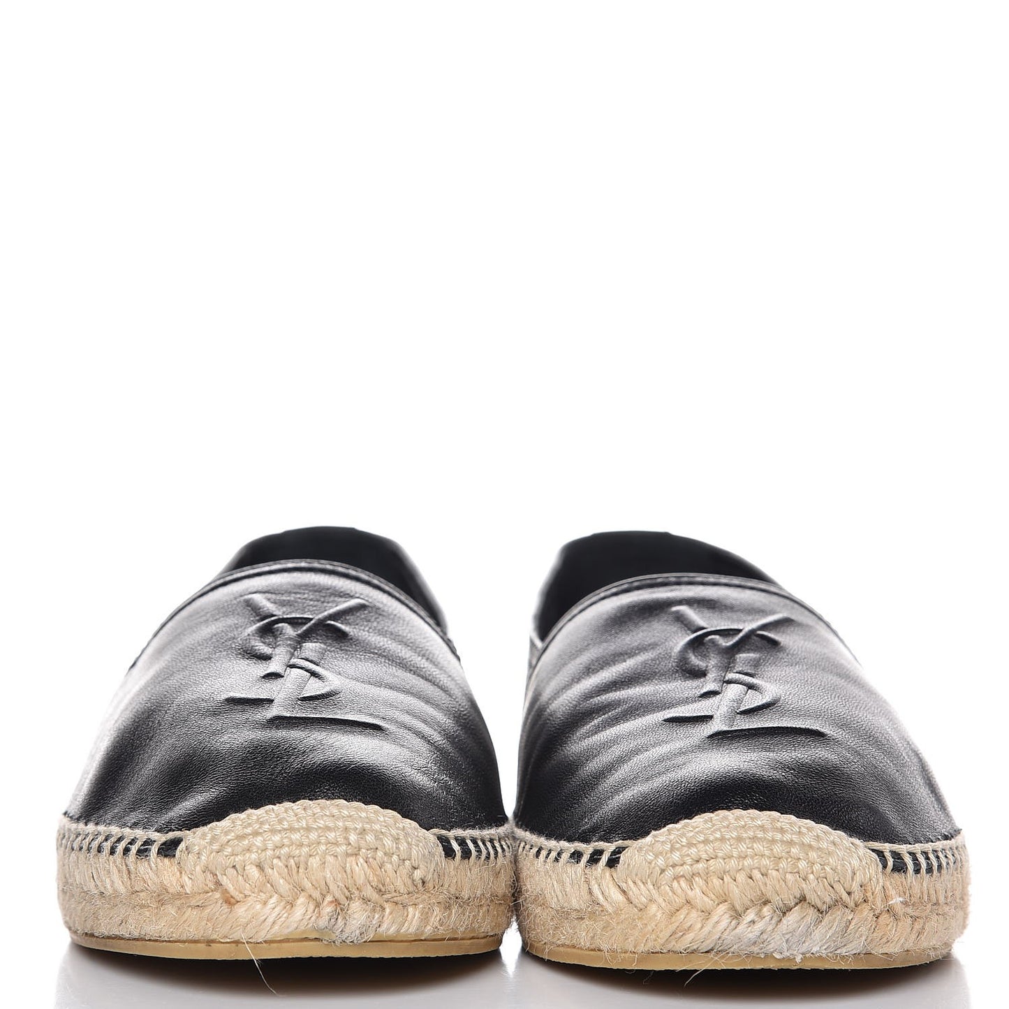 Nappa Stitched Logo Espadrilles 40.5 Black