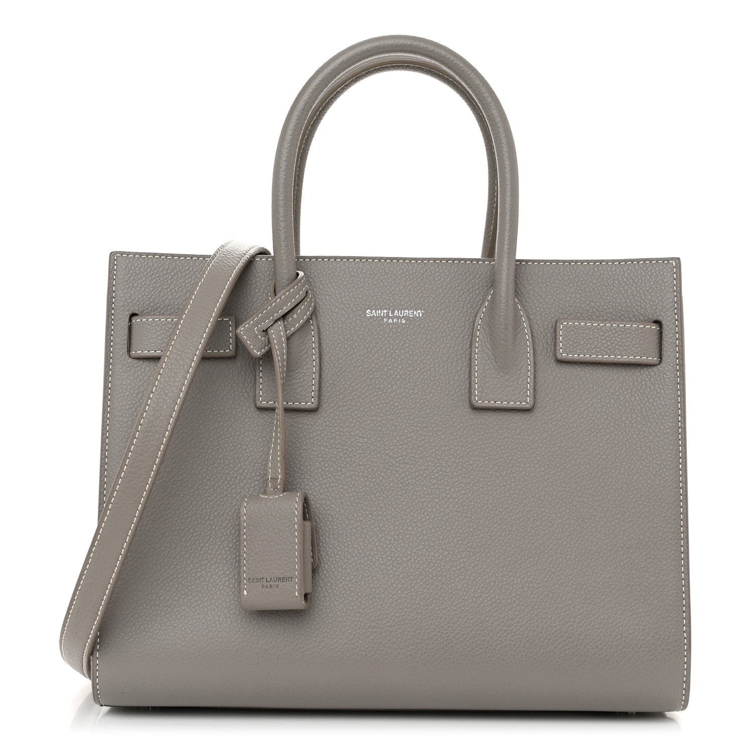 Saint Laurent Grained Calfskin Topstich Baby Sac De Jour Fog 1 of 11