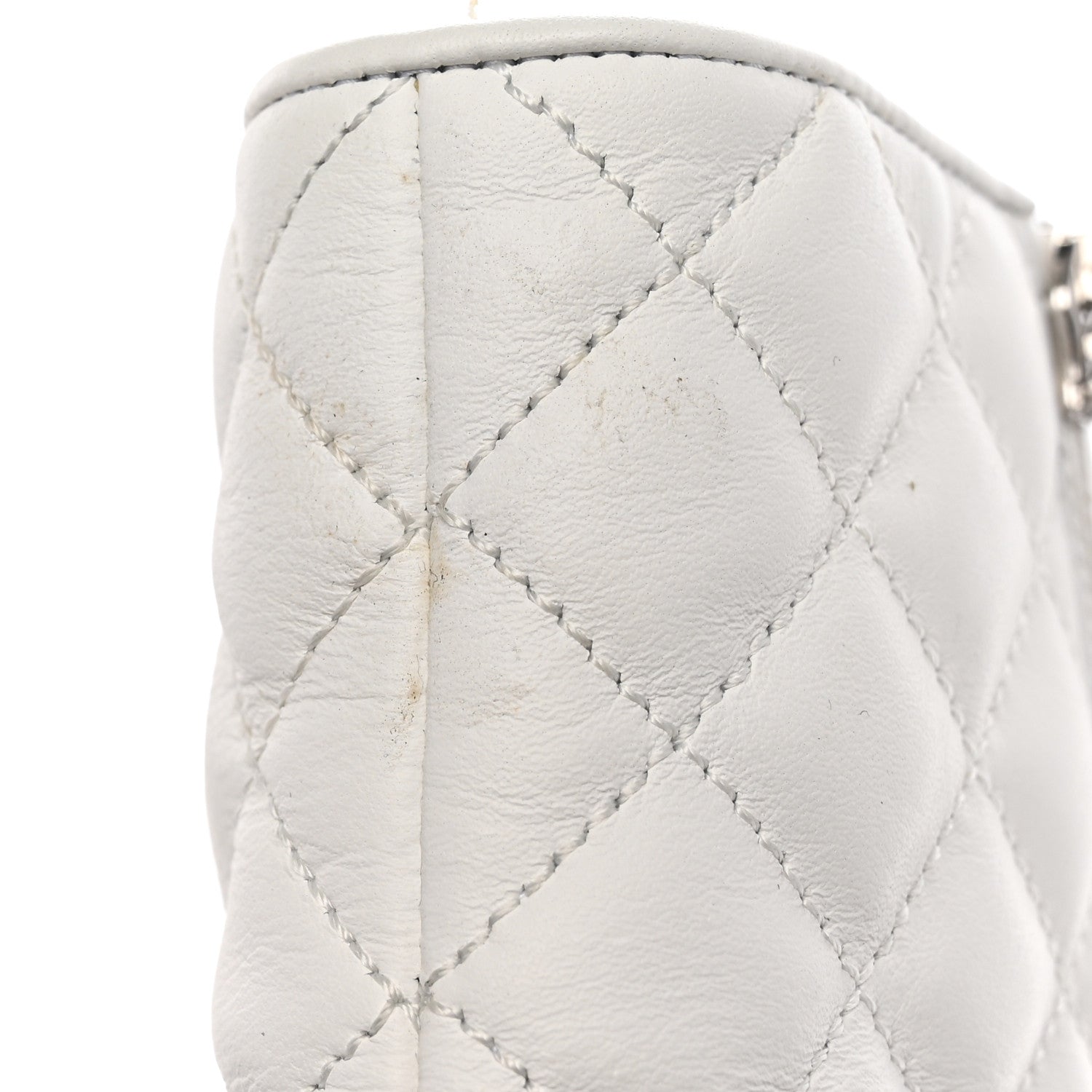 Chanel Caviar Calfskin Quilted Chain Lace Up Combat Boots 40 White Black 9 of 13
