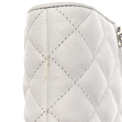 Chanel Caviar Calfskin Quilted Chain Lace Up Combat Boots 40 White Black 9 of 13