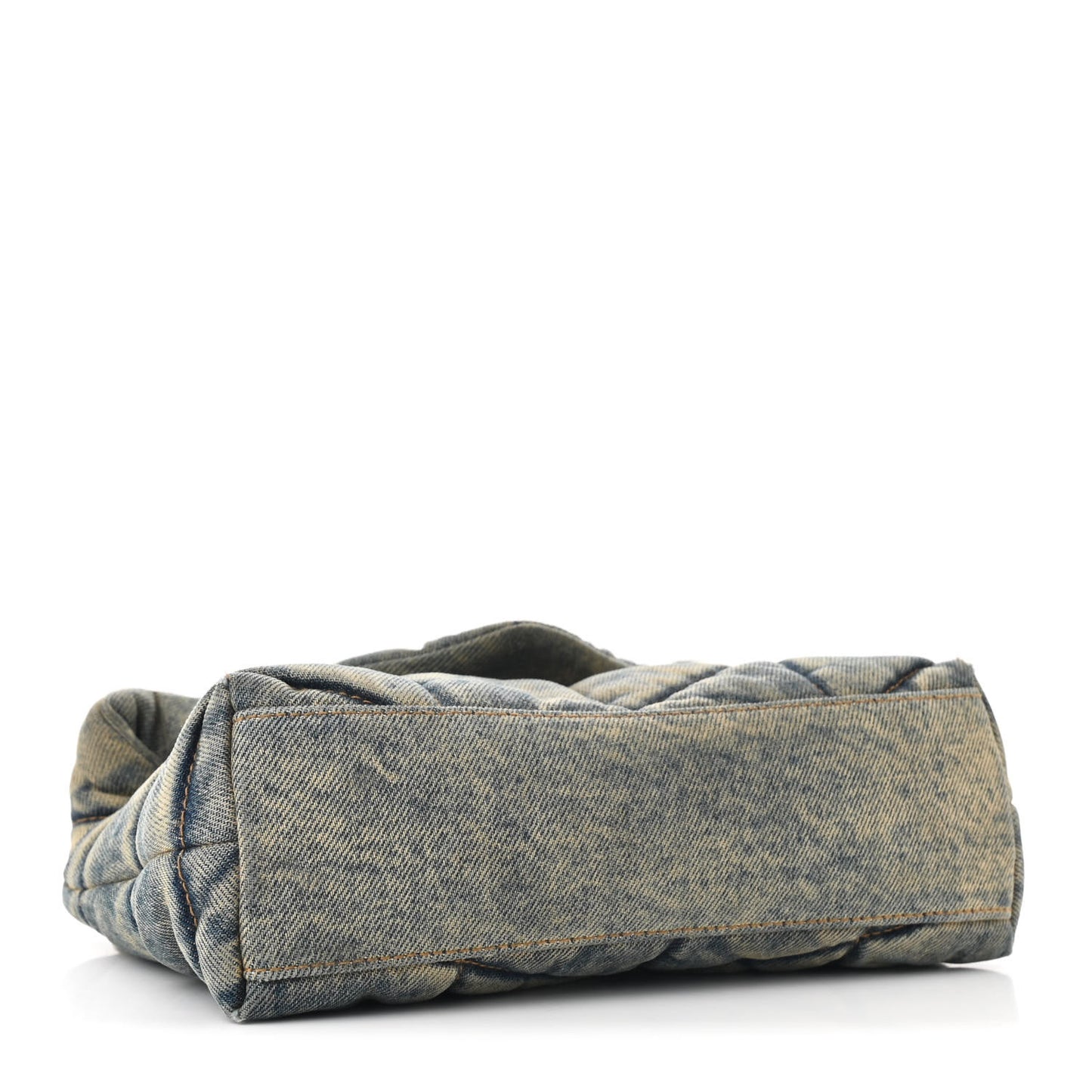 Denim Quilted Toy Loulou Puffer Monogram Chain Satchel Blue Cinnamon