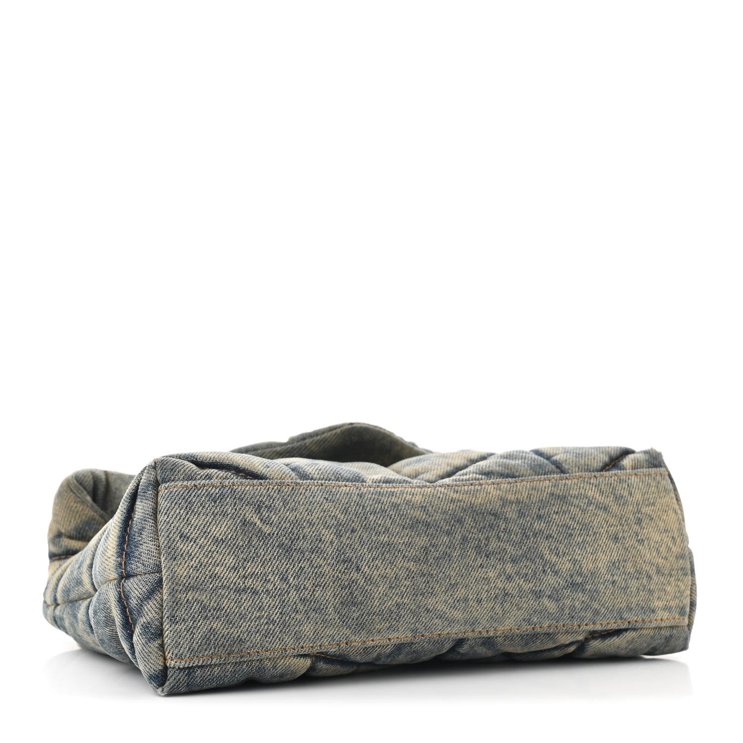 Saint Laurent Denim Quilted Toy Loulou Puffer Monogram Chain Satchel Blue Cinnamon 4 of 11