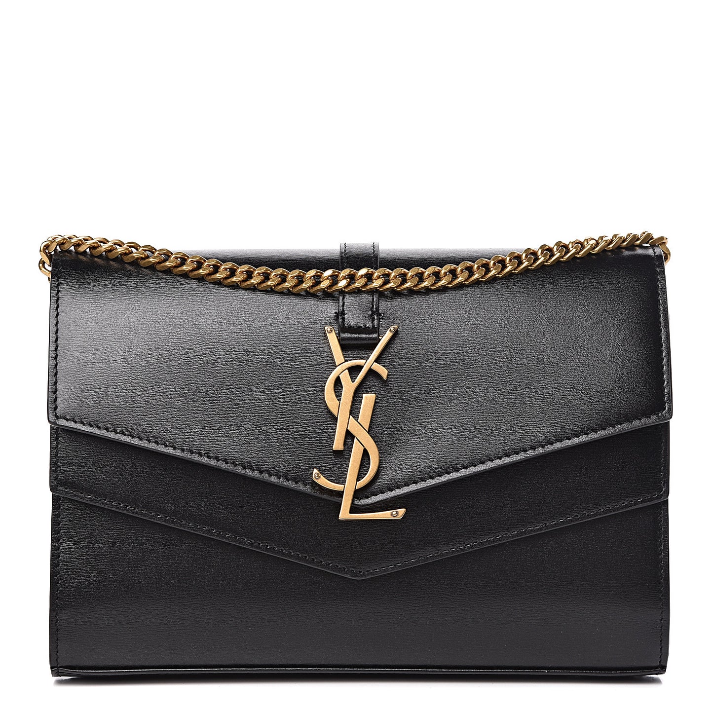 Smooth Calfskin Monogram Sulpice Chain Wallet Black
