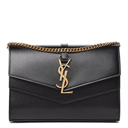 Saint Laurent Smooth Calfskin Monogram Sulpice Chain Wallet Black 1 of 10