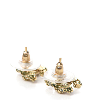 Chanel Crystal CC Earrings Gold 3 of 5