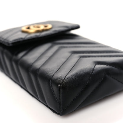 Gucci Calfskin Matelasse Mini GG Marmont Crossbody Bag Black 7 of 9