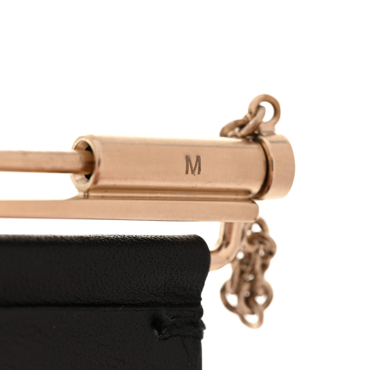 Calfskin CC Wide Cuff Black Gold