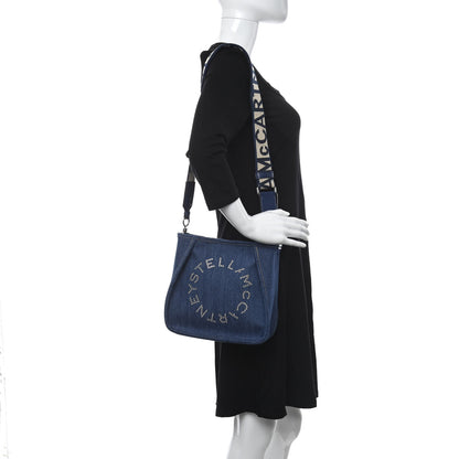Stella McCartney Eco Alter Denim Perforated Logo Mini Crossbody Orion Blue 2 of 12