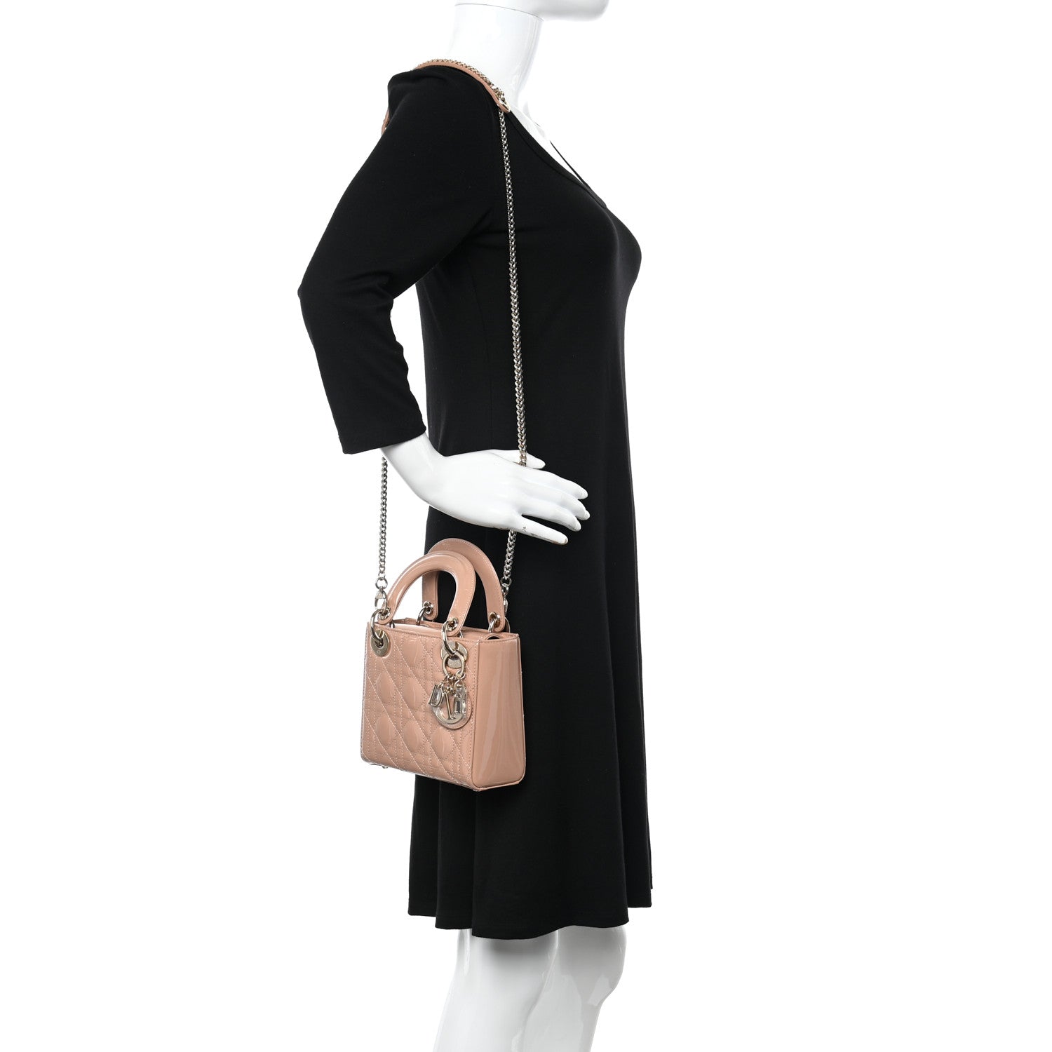 Christian Dior Patent Cannage Mini Lady Dior Light Pink 2 of 12