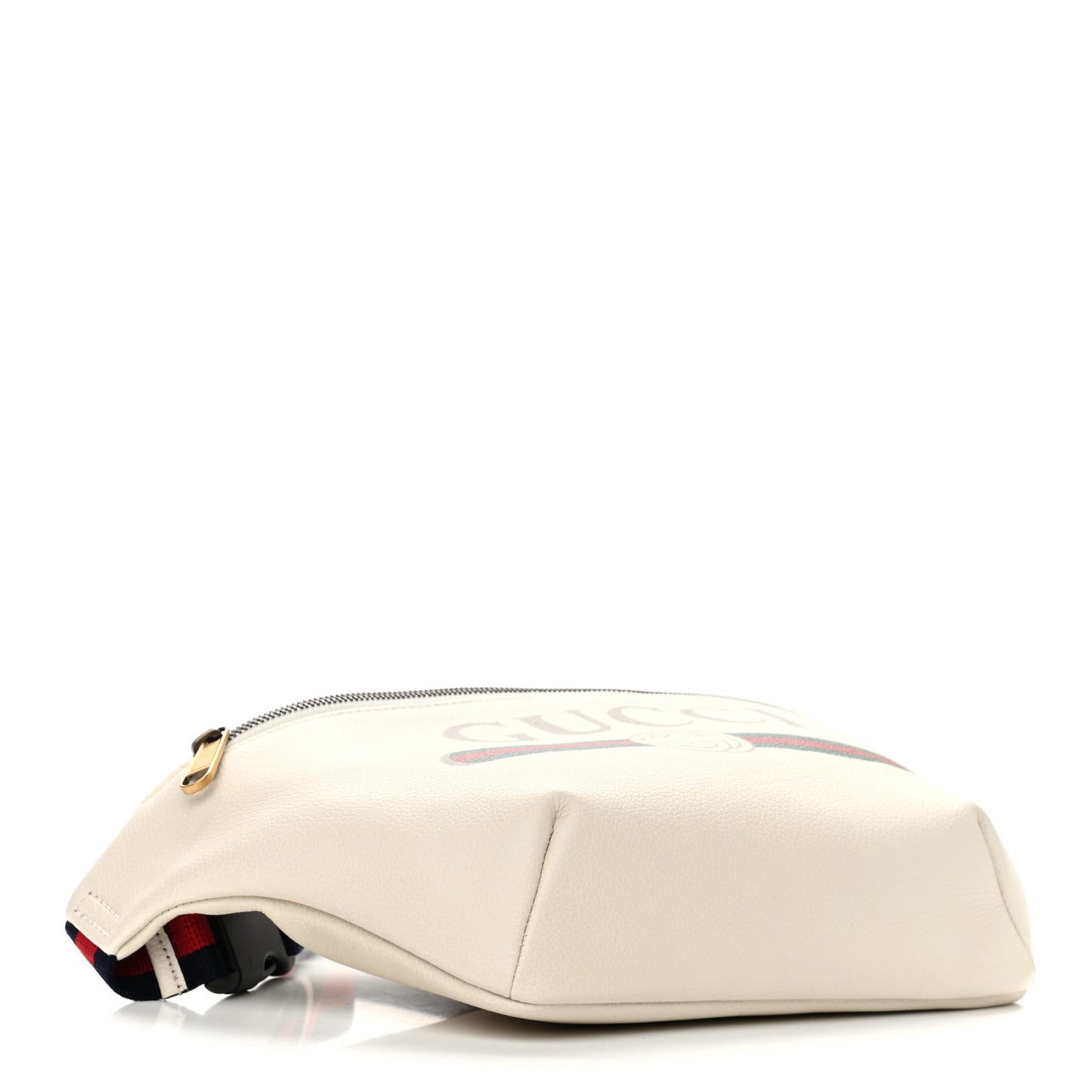 Grained Calfskin Logo Belt Bag White
