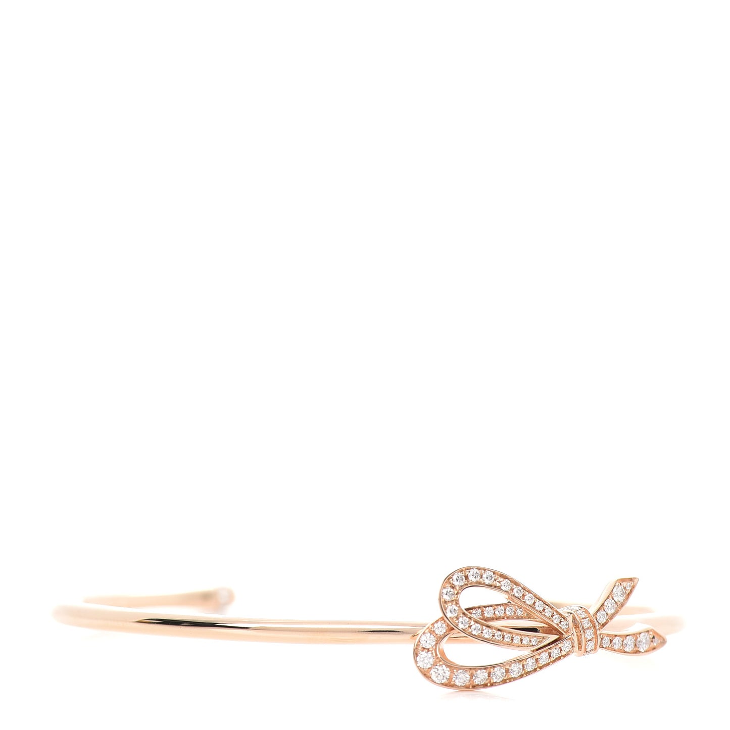 18K Rose Gold Diamond Bow Cuff Bracelet