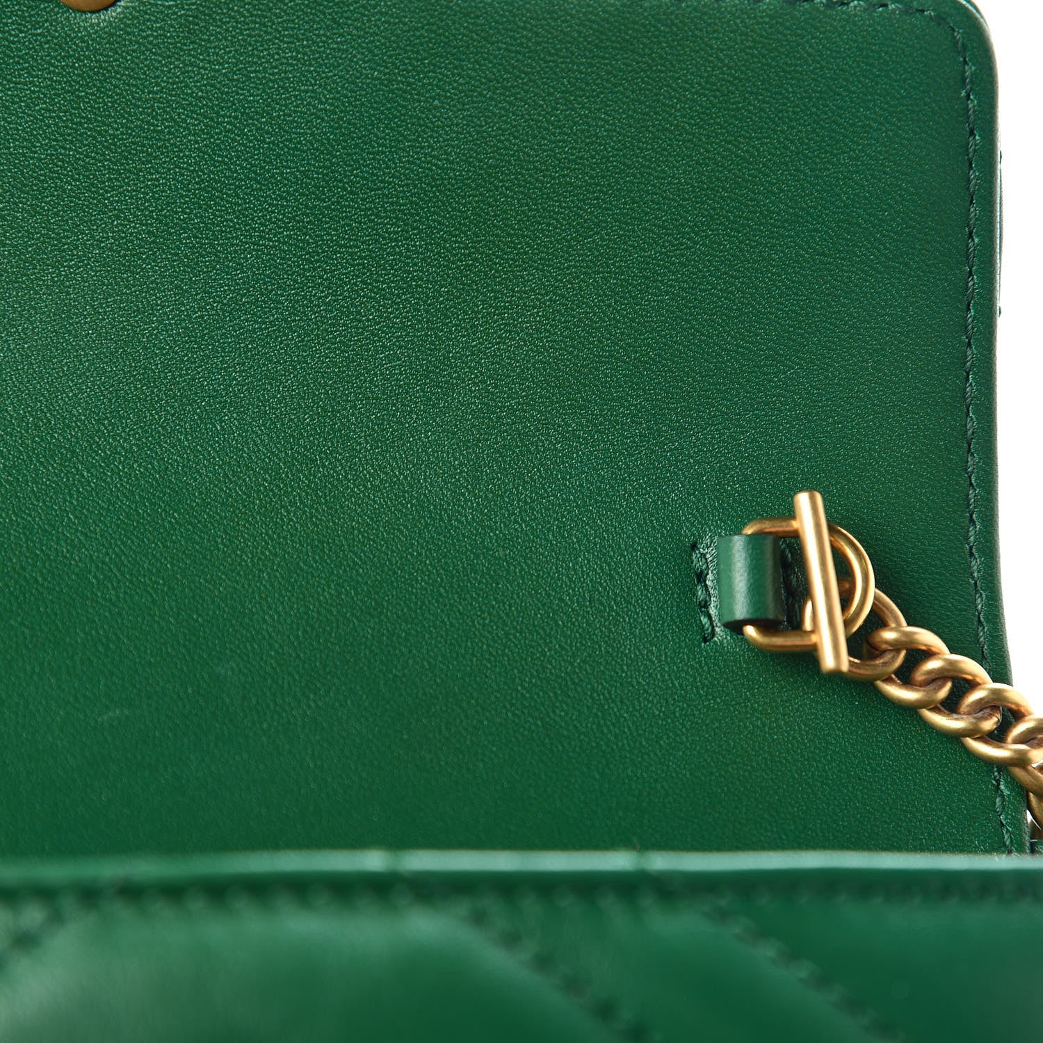 Gucci Calfskin Matelasse Super Mini GG Marmont Shoulder Bag Emerald Green 13 of 13